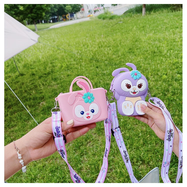 (COD) Tas Selempang Anak Rubber Jelly karakter/ Sling Bag Lucu/Dompet koin/ Tas Coin