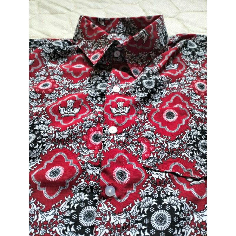 RB BATIK SD NEGERI/Batik Sekolah SD/Baju Batik Sekolah/SERAGAM BATIK SEKOLAH SD MERAH MOTIF TUNAS