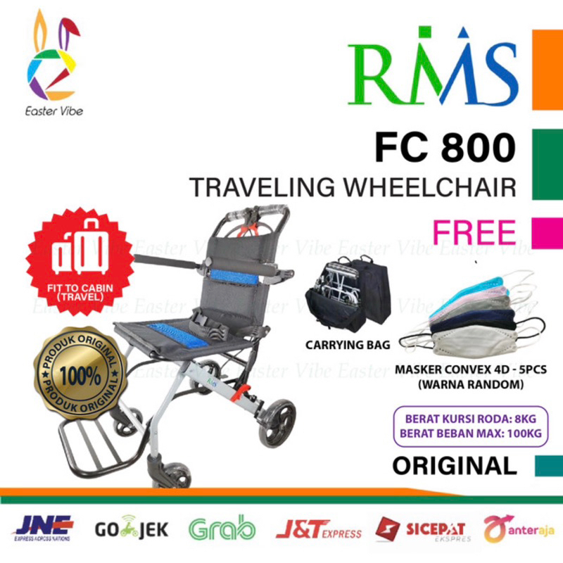 RMS FC 800 KURSI RODA TRAVEL LIPAT UMROH KABIN PESAWAT