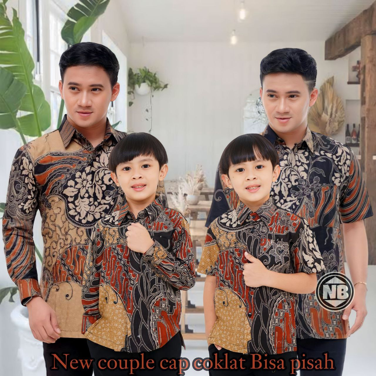 [COD]BATIK COUPLE KELUARGA AYAH DAN ANAK LAKI LAKI-BATIK COUPLE ATASAN MOTIF CAP COKLAT.BIG SIZE BATIK JUMBO//BATIK PRIA LENGAN PANJANG//BATIK PRIA LENGAN PENDEK MODERN//BATIK ANAK LAKI LAKI MODERN