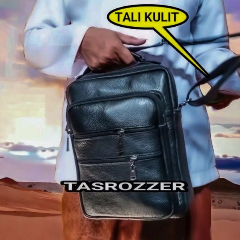 NEW Tas kitab kuliah kantoran kulit asli 100% banyak saku