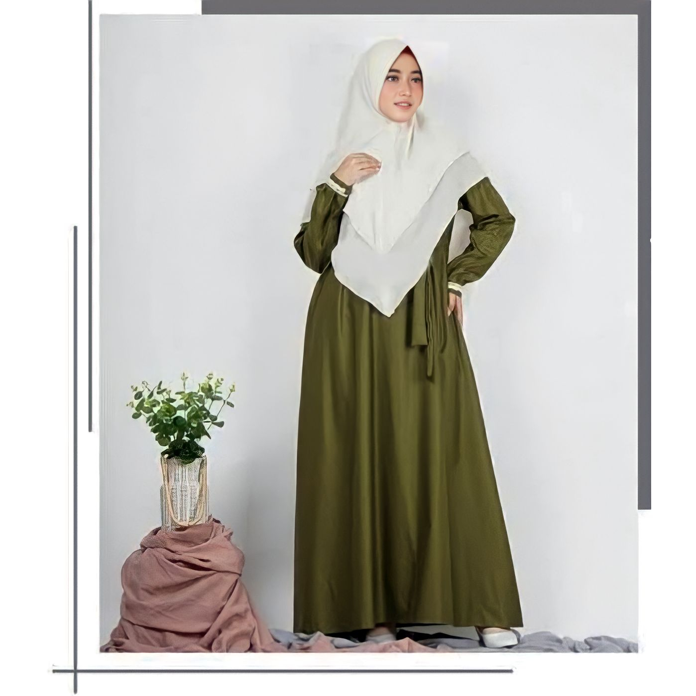 Gamis Polos Katun Toyobo Premium Model Busui Modern Kekinian Jumbo Terbaru Midi Dress