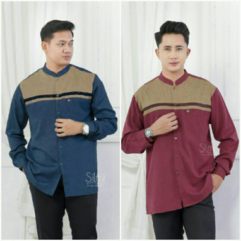 KOKO KATUN PRIA LENGAN PANJANG ORIGINAL KEMEJA ATASAN LONG SLEEVE BAHAN COTTON TOYOBO MADINA POLOS W