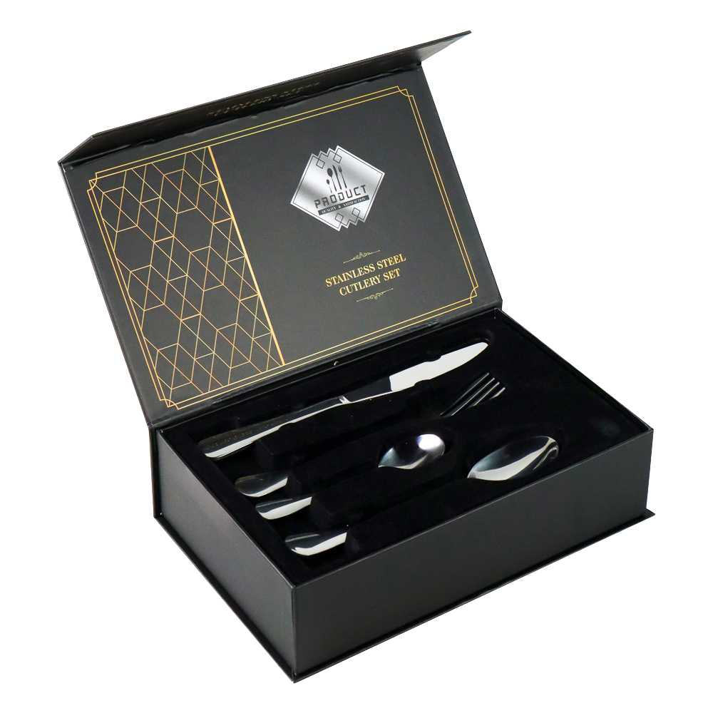 Kado Set Alat Makan Perlengkapan Sendok Garpu Pisau Mewah dengan Tempatnya Cutlery 24 PCS