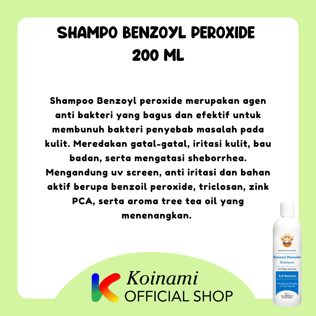 SHAMPO BENZOYL PEROXIDE 200ml biru / raid all / SHAMPO kucing anjing ANTI BAKTERY  / GROOMING pet