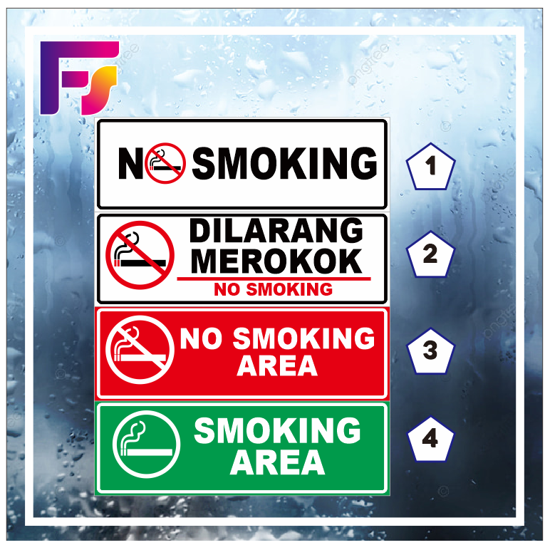 

Stiker waterproff dilarang merokok area merokok