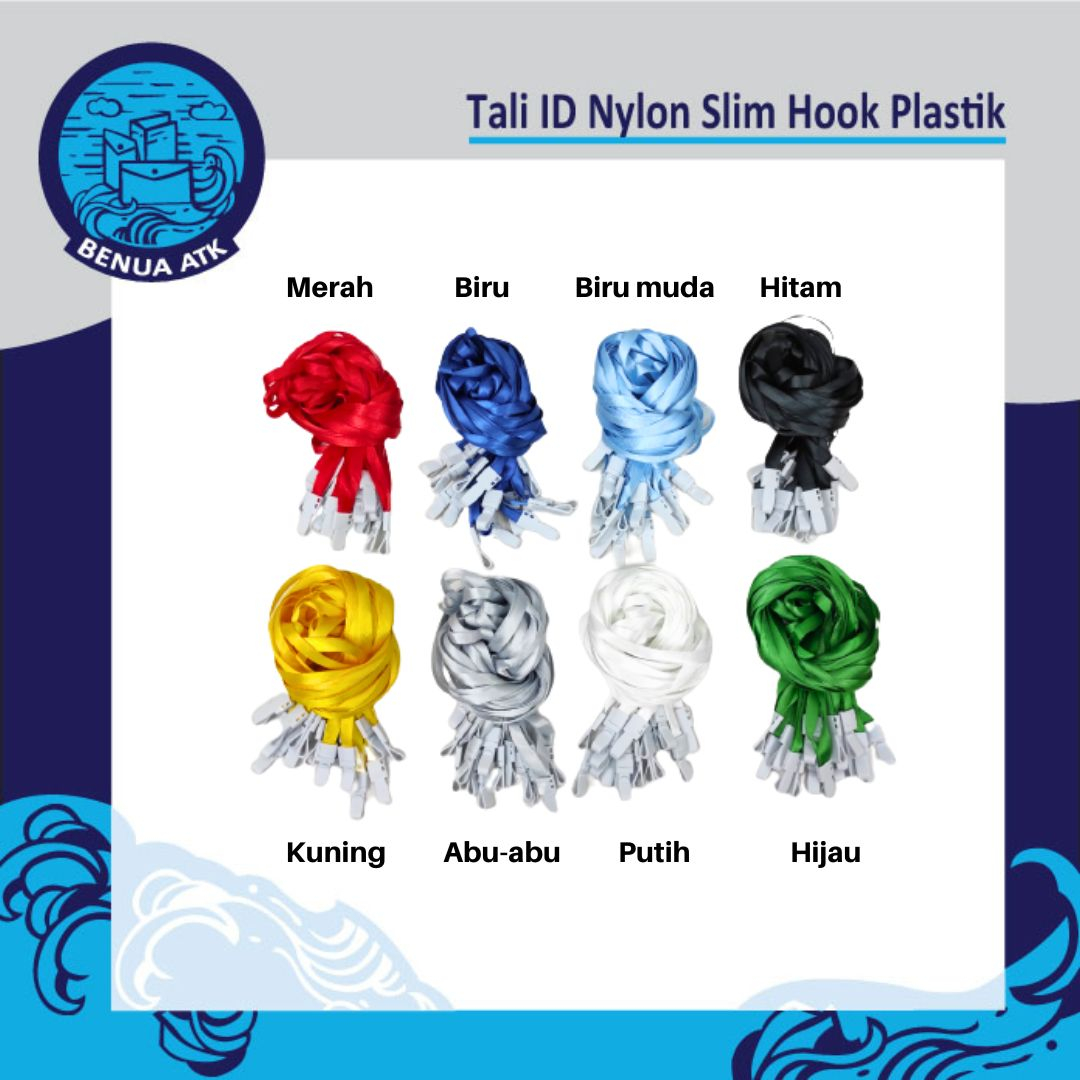 

Tali ID Card / Name Tag Nylon Slim Hook Plastik [isi 20pcs] CM-CBTNYLK