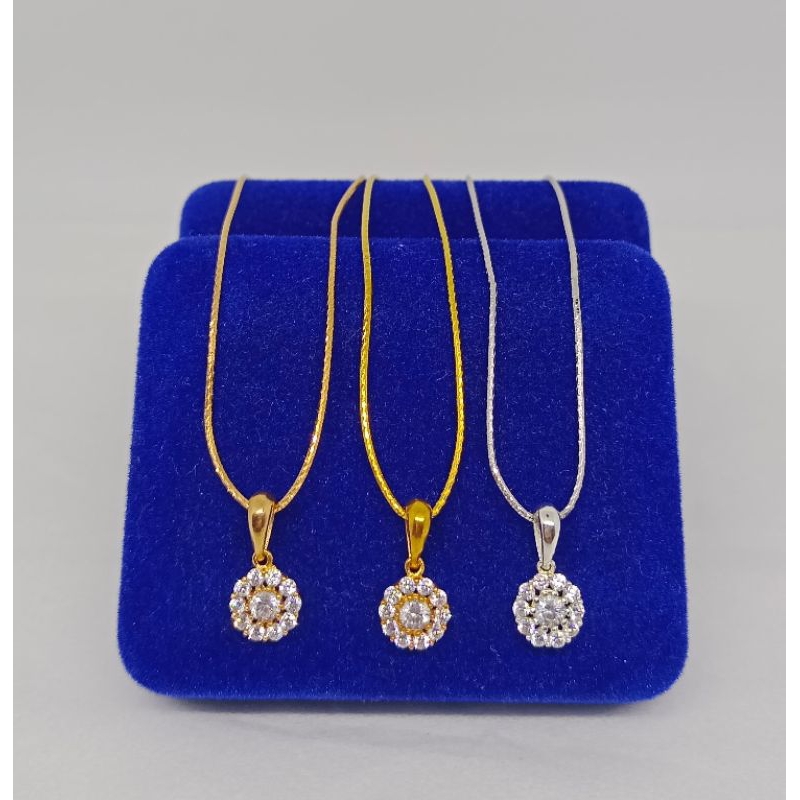 kalung rantai kasandra ukir+liontin bunga mp/perak asli silver 925 lapis emas/perhiasan fashion wanita terbaru