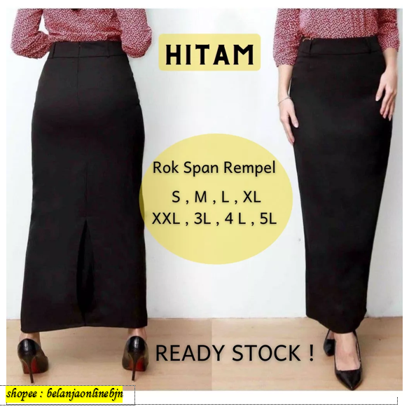 Rok Panjang Kerja Wanita Kantor Hitam / Rok Span Kerja Wanita / Rok Span Panjang Kantor Wanita / Rok