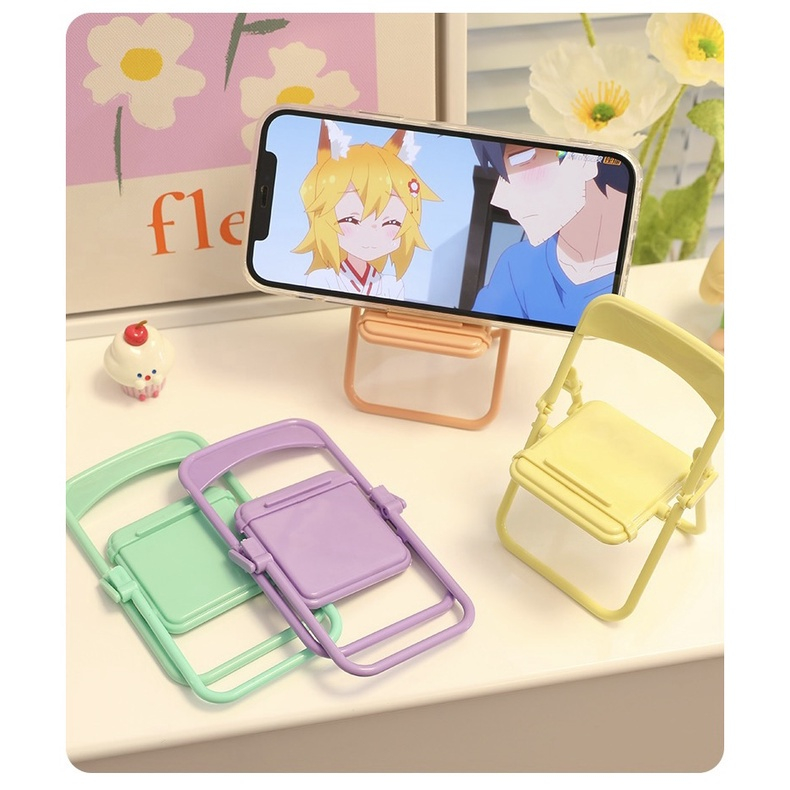 Stand HP Model Kursi Lipat Dudukan Penyangga HP TERBARU/ Phone Holder Kursi Macaron Pastel