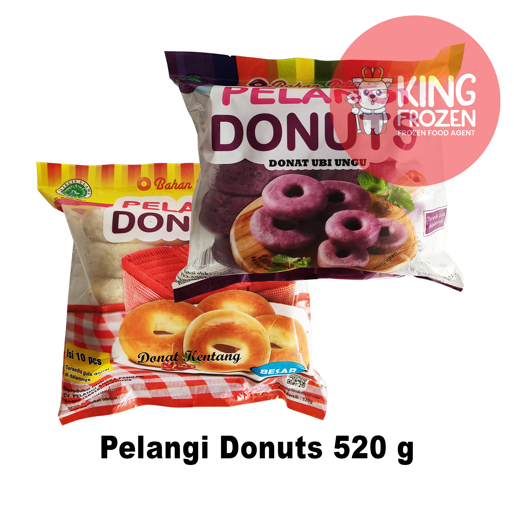 

Donuts Pelangi Kentang & Ubi Ungu 520 gram