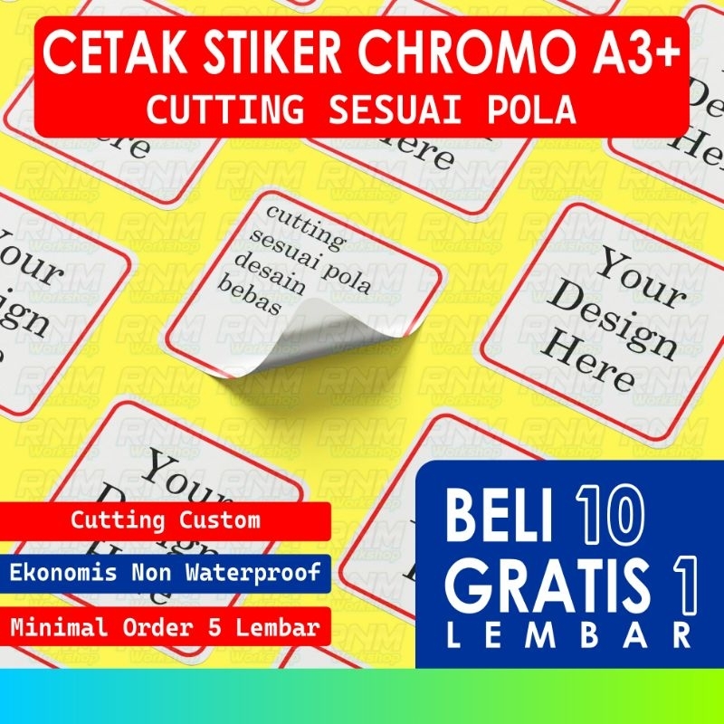 

Stiker label chromo a3+ cutting