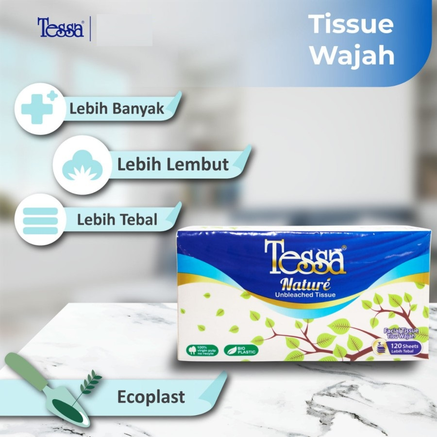 Tisu Tessa 120 Sheets 3 Ply TP07 / Tissue Nature Facial SP 120 Sheet 3Ply / Tisu wajah 120s lembut higienis