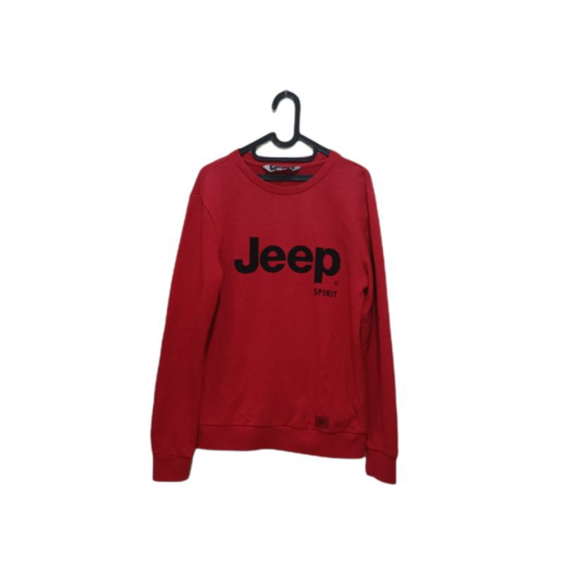 PL CREWNECK JEEP MERAH PRELOVED SECOND BEKAS BUKAN BARU SWEATER MURAH IZISHOPISTI