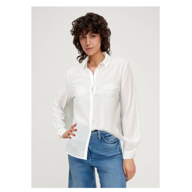 Cortelle white textured longsleeve button down shirt