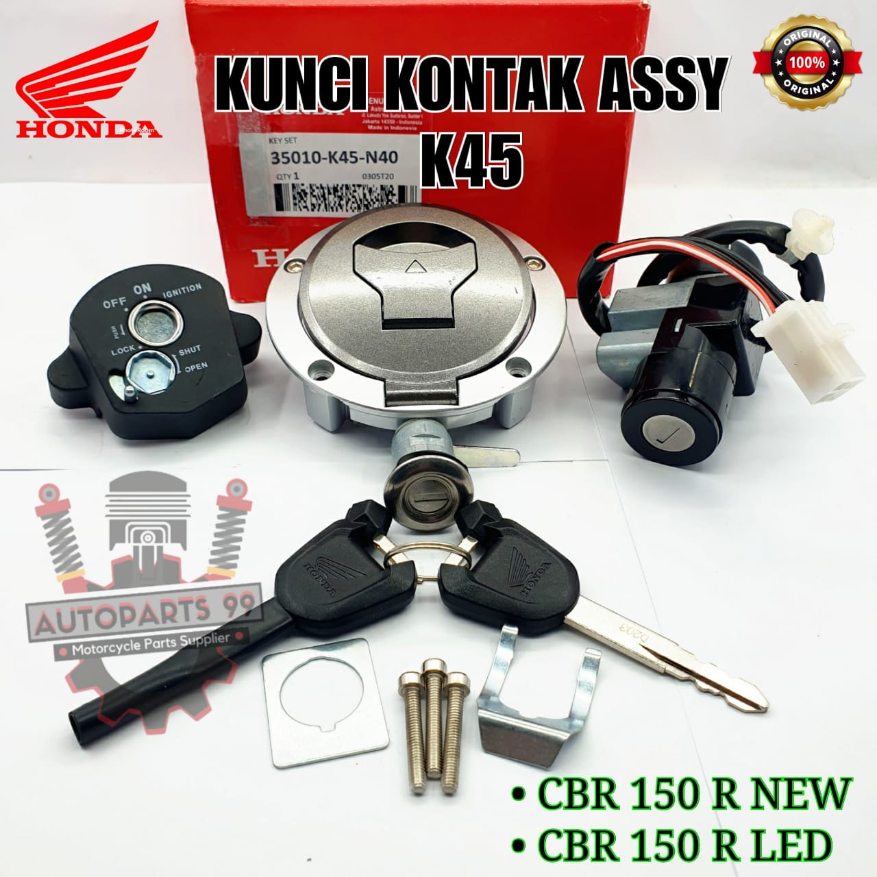 Kunci Kontak CBR150R K45 N40 Set Original Honda Kunci Kontak K45 Assy CBR150 R New