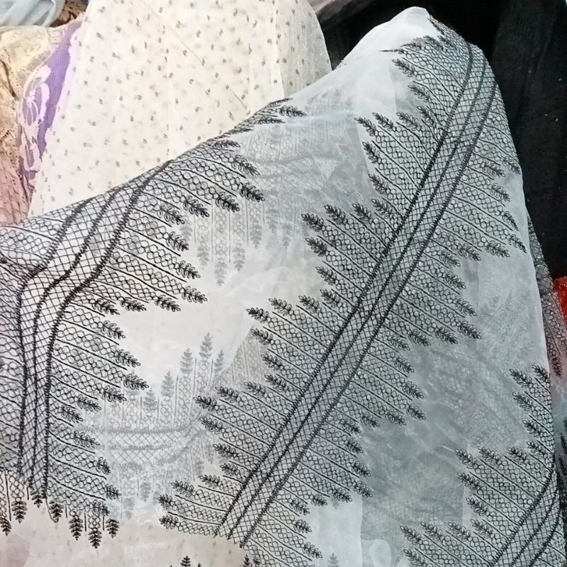 KAIN TILE/KAIN ORGANZA MOTIF/KAIN ORGANDI/KAIN ORGANZA MOTIF KEMBANG