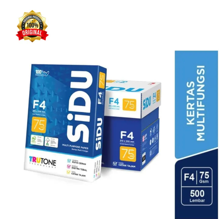 

Kertas HVS Sinar Dunia F4 Folio SIDU 75 GSM Copy Paper 1 Rim
