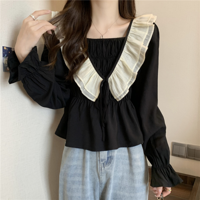 MOOGU ♡ Blouse korea temperamen atasan wanita fashion top