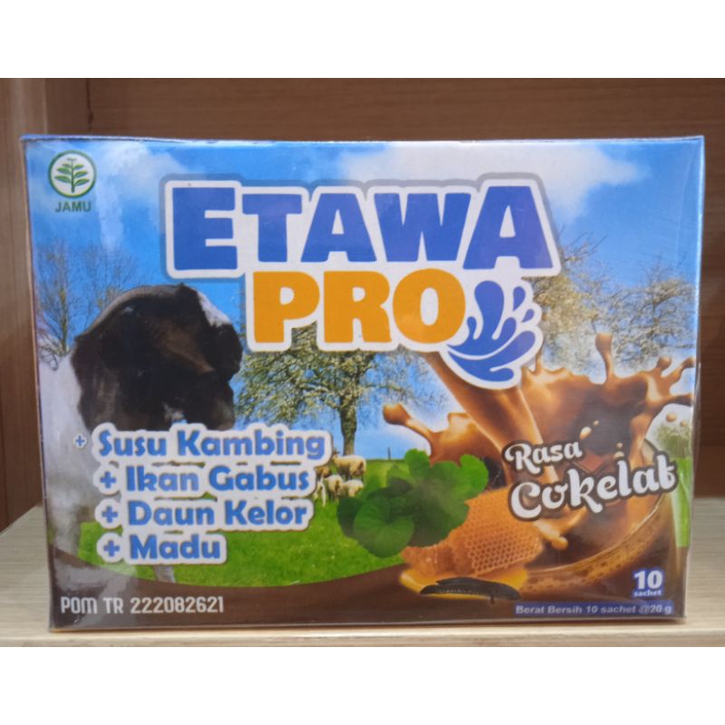 

ETAWAPRO Susu Kambing Etawapro Isi 10 Sachet plus Daun Kelor + Ikan Gabus Madu