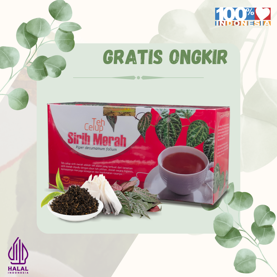 

TEH HERBAL Antioksidan dari Teh herbal Sirih Merah Tazakka isi 20 kantung teh celup HALAL dan Original