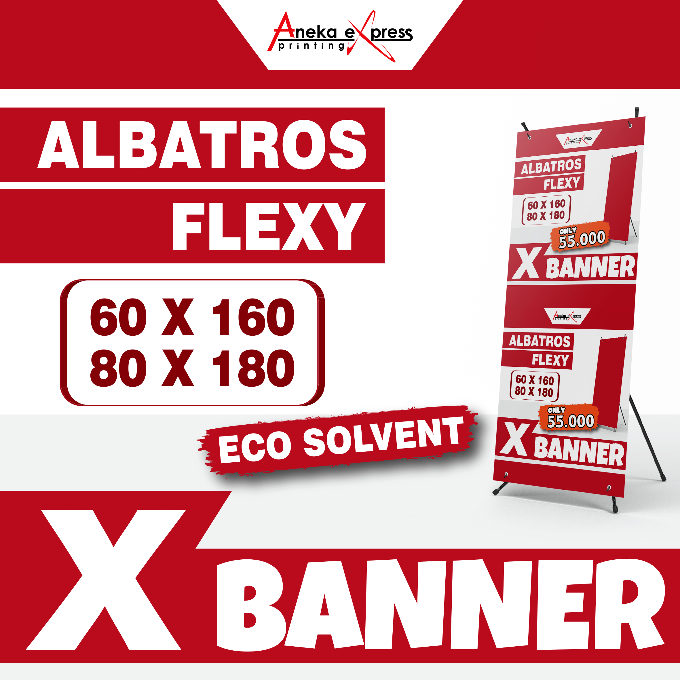 Cetak X Banner Murah Print X Banner 60 x 160 X Banner 80 x 180 X Banner Custom X Banner + Tiang