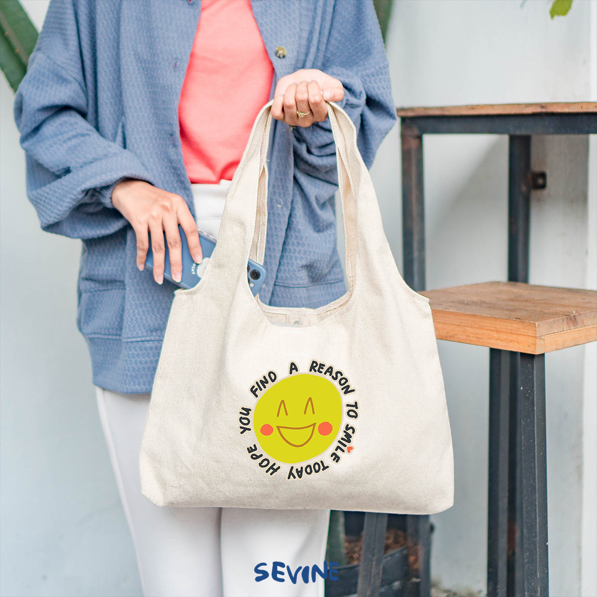 Sevine Tote Bag Kanvas Bonnie Tas Wanita Aesthetic Kuliah Fashion Laptop Sekolah Totebag Vintage Series - XP