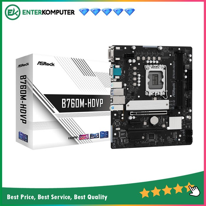 Motherboard ASRock B760M-HDVP (LGA1700, B760, DDR5, USB3.2, SATA3)