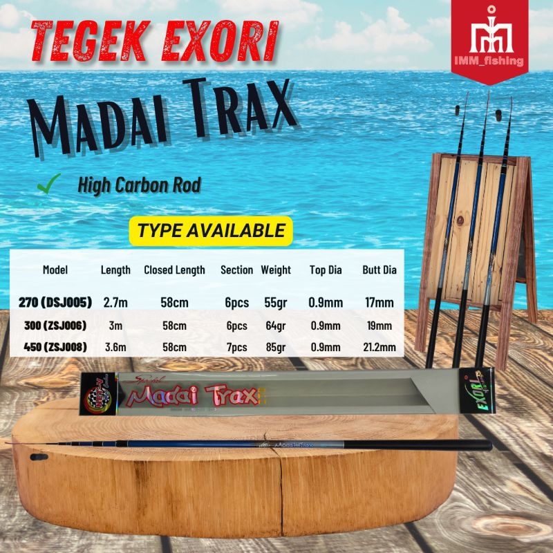 TEGEK EXORI MADAI TRAX | Tongkat Pancing | Fishing Rod | Pole