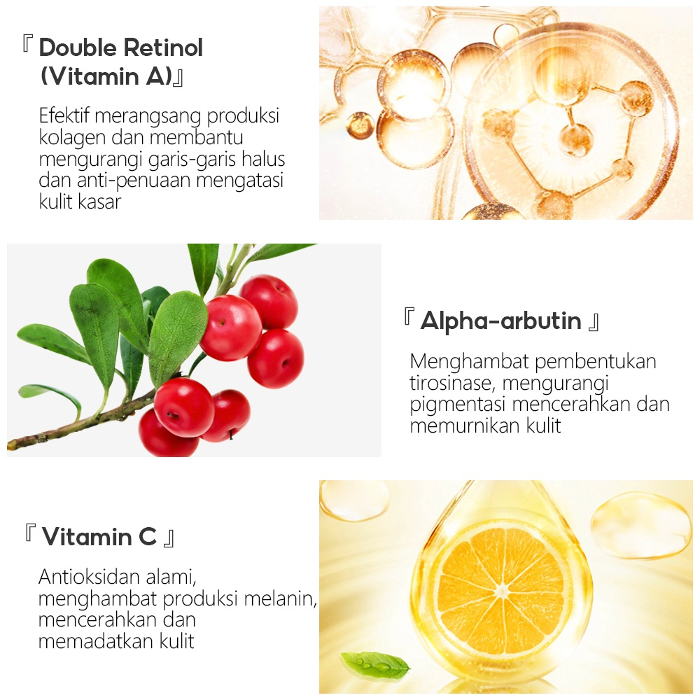 VIBRANT GLAMOUR Toner Retinol Ganda 100ml Mengencangkan Mengangkat Garis Halus Perawatan Kulit Tahan Lama