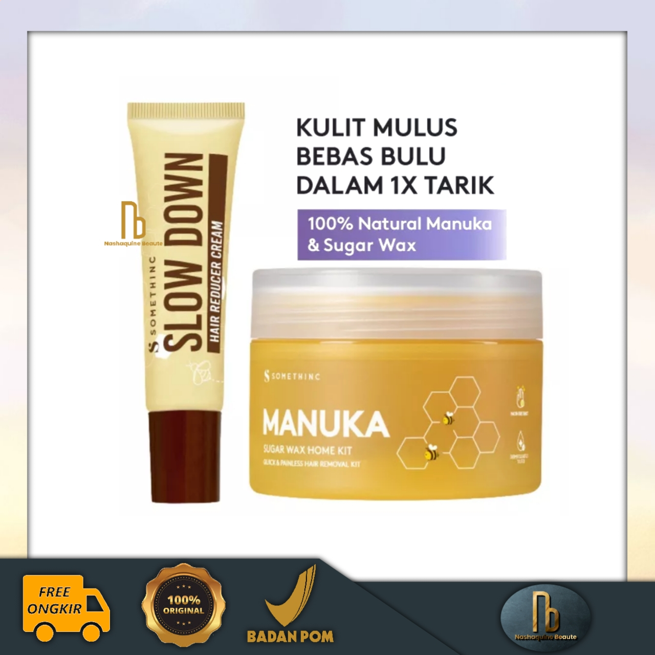 Somethinc Manuka Sugar Wax Home Kit - Slow Down Hair Reducer Cream