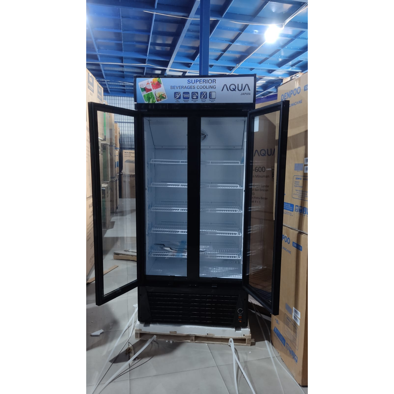 SHOWCASE AQUA JAPAN AQB 600 DISPLAY COOLER PENDINGIN MINUMAN