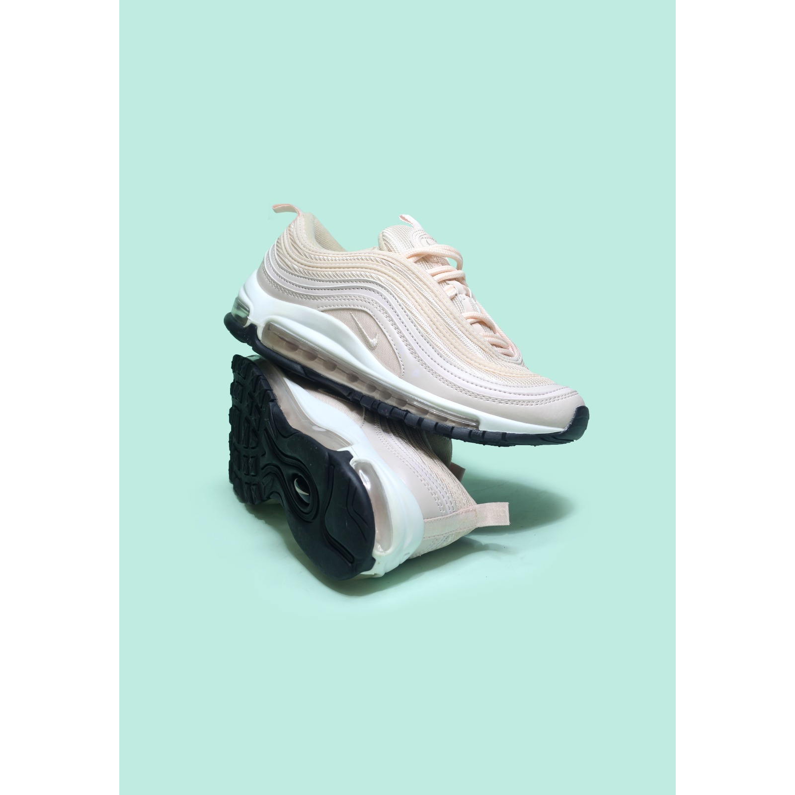 Sepatu Pria Nike Air Max 97 Varian White Full Black Kombinasi Metalic Couple Big Size 36 Sampai 46 Import Premium High Quality