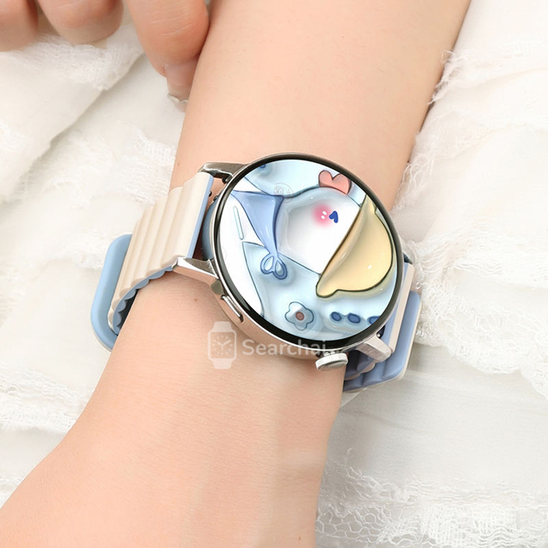 Tali✨20/22mm Huawei GT2/4/6/PRO Samsung Watch4 Silicone Magnetic Strap