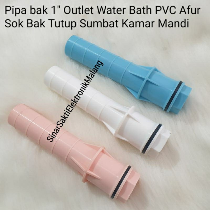 Pipa bak 1&quot; Outlet Water Bath PVC Afur Sok Bak Tutup Sumbat Kamar Mandi