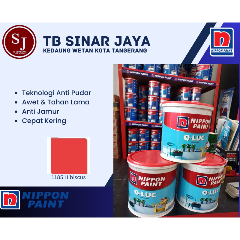 Cat Tembok interior Qluc Cat Tembok Warna Nippon Paint Galon 5KG 5 LITER - 1185 Hibiscus