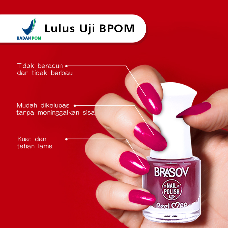 Brasov Nail Polish Peel-Off 2.0 | Kutek Cat Kuku Kupas 9 ml ( 12 botol )