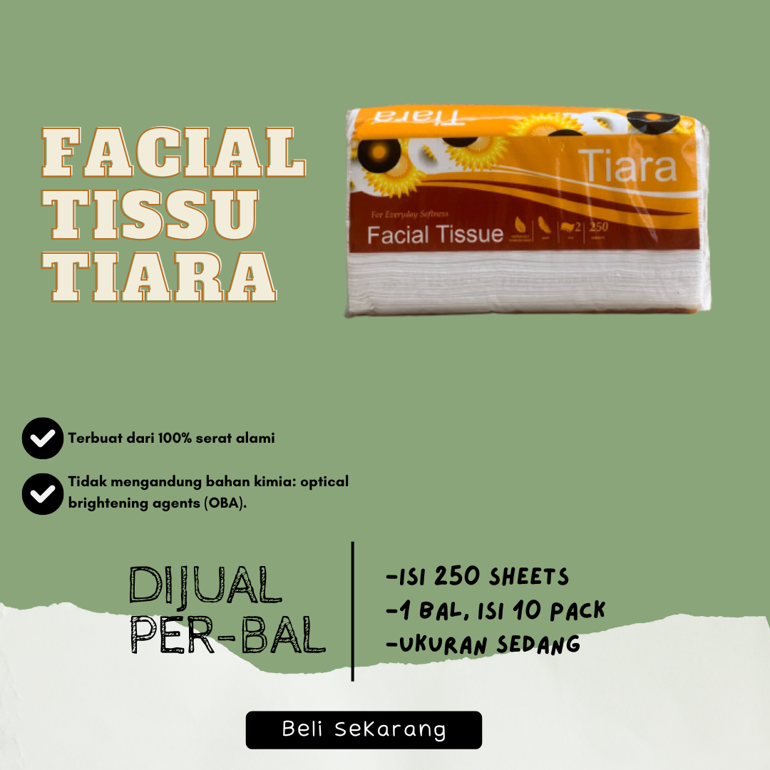 Tissue Tiara Facial 2 Ply isi 150 Sheet/ 180 Sheet/ 250 Sheet / 1000 Sheet/ Tisu Wajah/ Tissue Lembut