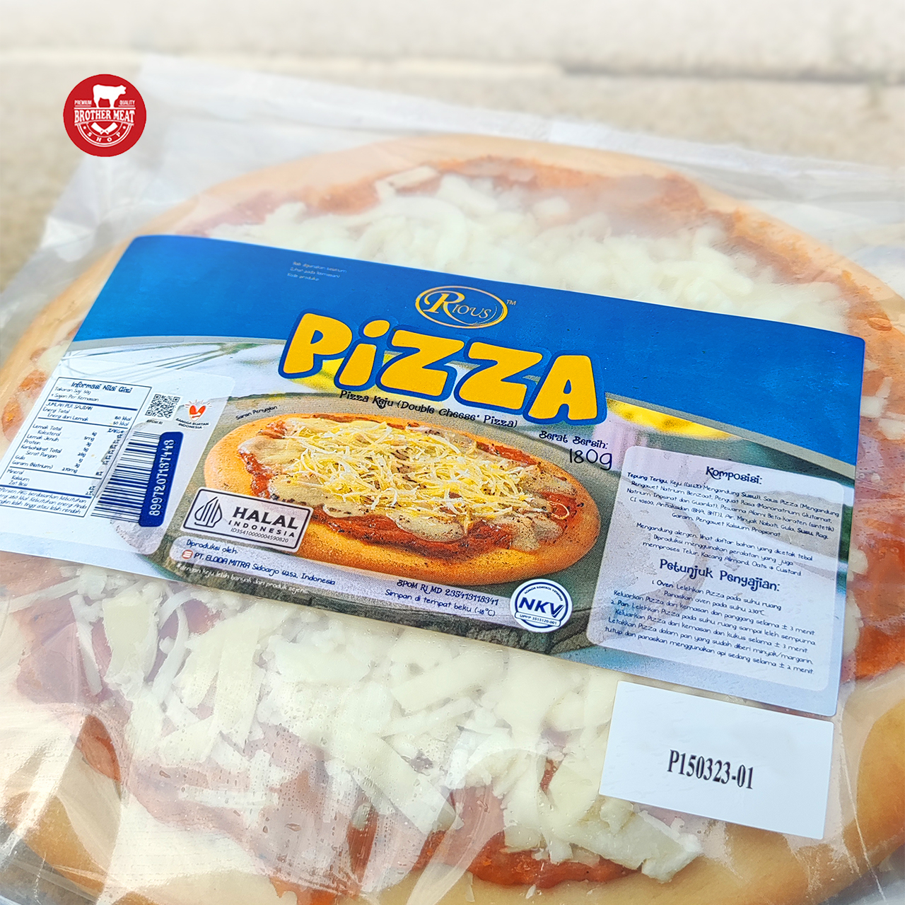 RIOUS Pizza Double Cheese 180gr, Pizza Keju Halal