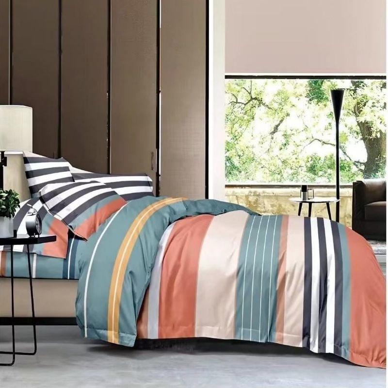 Kain Sprei Katun Jepang Motif Garis garis minimalis
