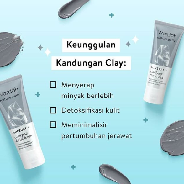 Wardah Nature Daily Mineral Clarifying Clay Mask 60 ml | Masker Wajah