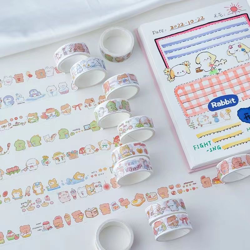 

[SCRIBBLE_ID] Selotip Lucu Dino Teddy untuk Jurnal DIY Scarpbook Mini Washi Tape Dekorasi Diari Deco W0020
