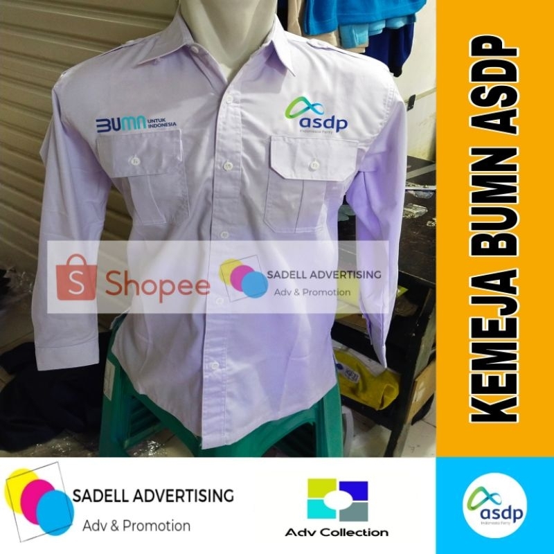 Kemeja PDH BUMN PT ASDP Indonesia Ferry Seragam PDH BUMN PT ASDP Indonesia Ferry Putih Lengan Panjan