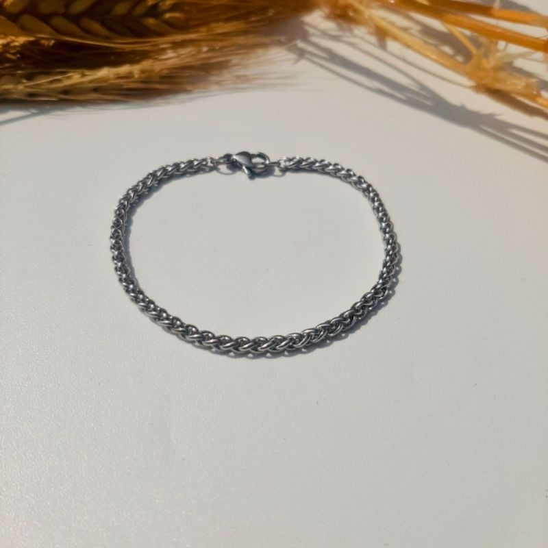 Titanium Bracelet Gelang Titanium Rantai Anti Karat Pria Wanita