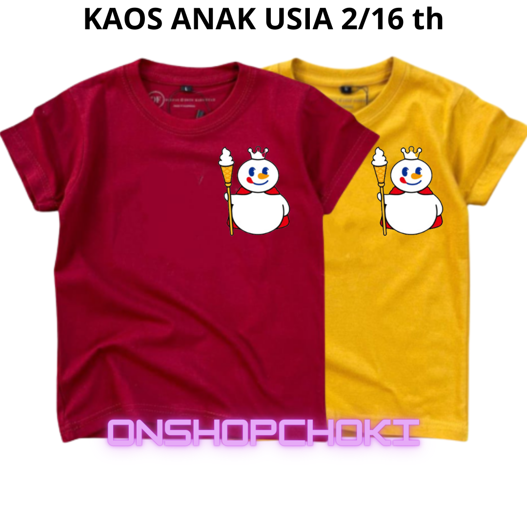 Kaos anak-anak cowok/cewek Gambar MIXUE Unisex Usia 2/16 kaos oblong pakaian anak-anak