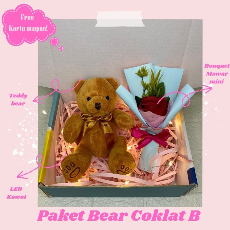 

Kado ulang tahun boneka Teddy bear cewek hampers boneka hadiah boneka pacar bukcet mawar hadiah ulang tahun wisuda anniversary kado coklat bunga mawar boneka