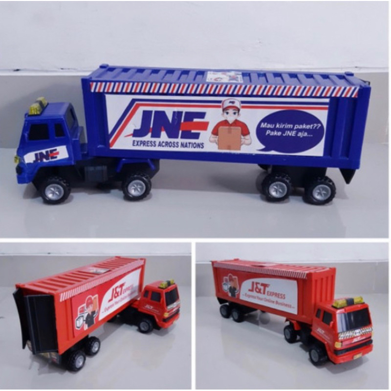 mainan mobil truck kontainer JNE, J&T besar