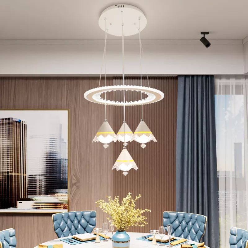 [Bergaransi] 3 warna cahaya restoran lampu gantung lampu led baru mewah toko dekorasi ruang tamu kam