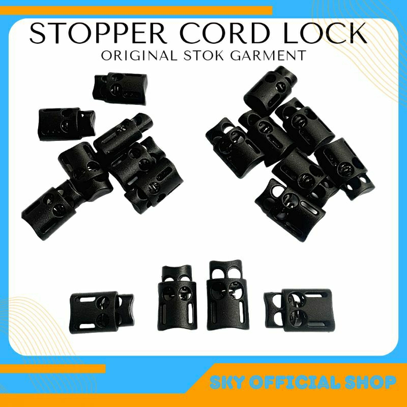 Stopper Tali Cord Lock Aksesoris Garment Pengunci Tali Nifco 2 Lubang Kuat