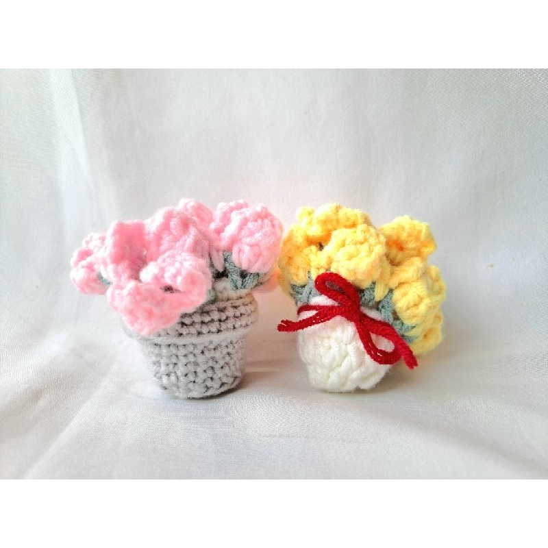 Flower Bouquet Crochet Coaster | Coaster Rajut